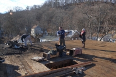 Cliffs and caves to the rear