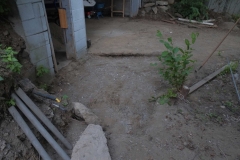 After removal of concrete in front of garage