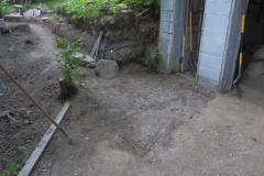 After removal of concrete in front of garage